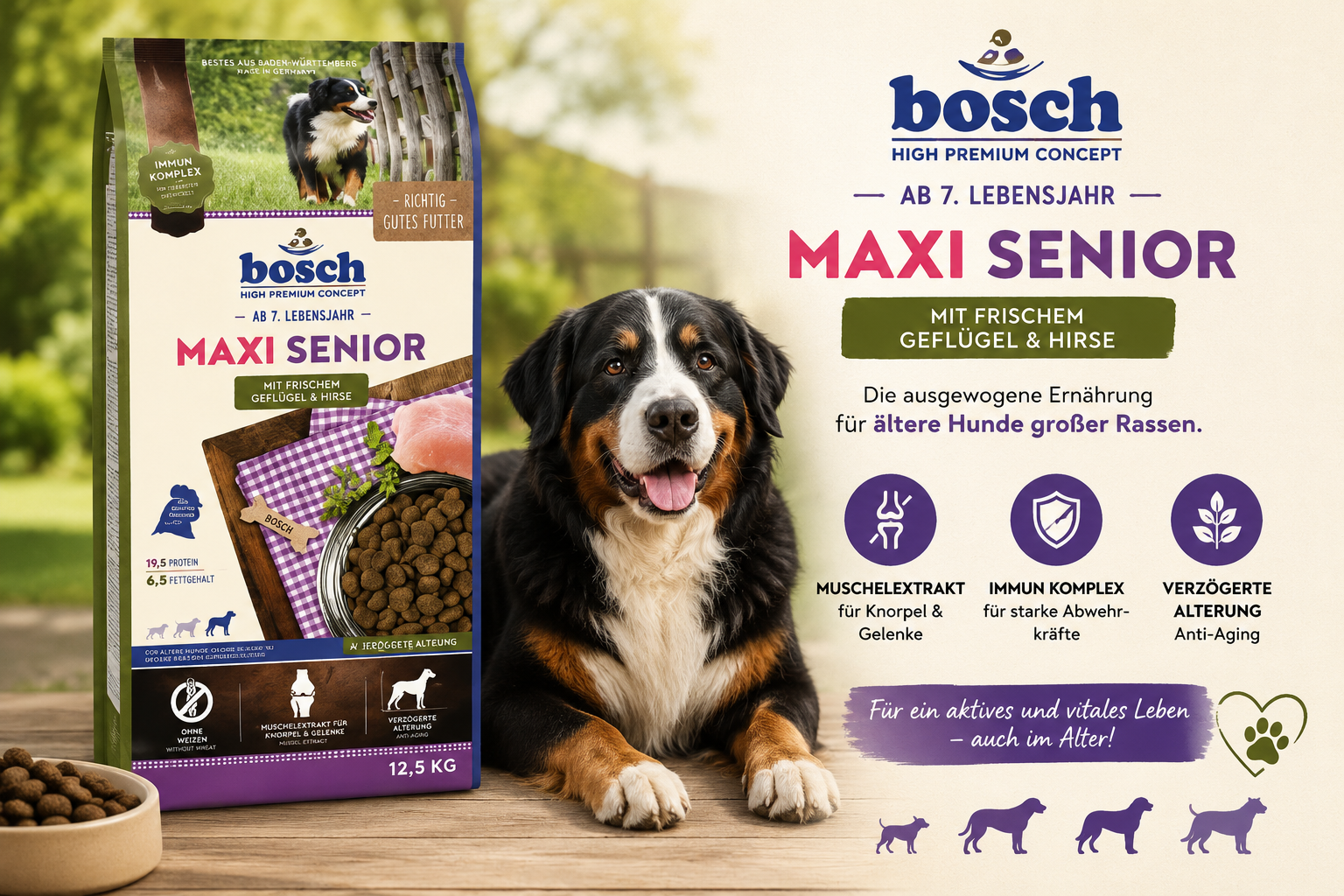 Bosch Hundetrockenfutter Senior Maxi 12,5 kg Geflügel